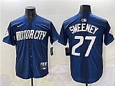 Men's Detroit Tigers #27 Trey Sweeney 2024 Navy City Connect Cool Base Limited Stitched Jersey,baseball caps,new era cap wholesale,wholesale hats